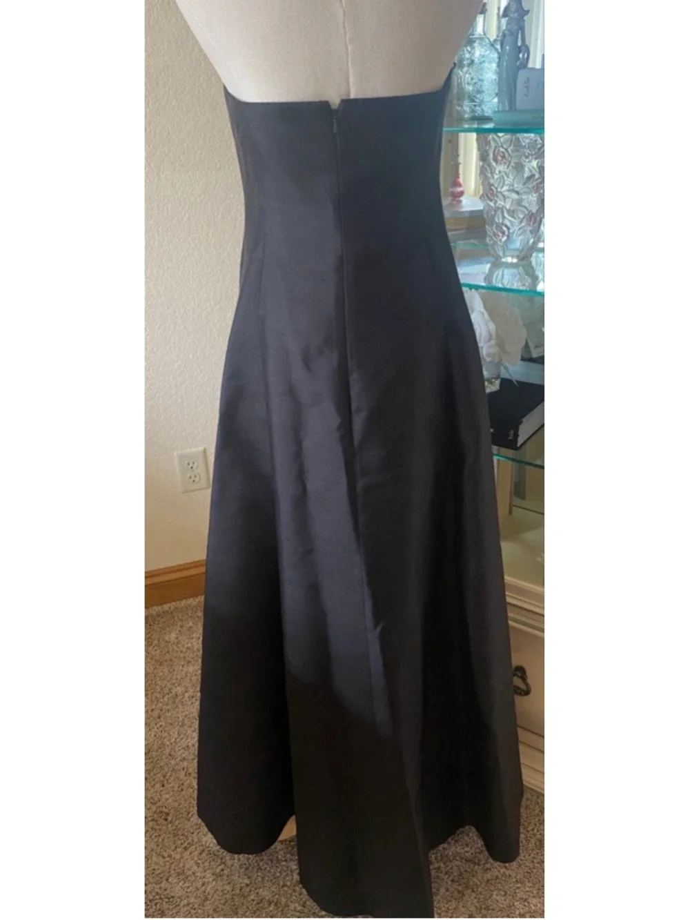NWOT Lauren Ralph Lauren 100% Silk Black Strapless Dress Size 8 - Picture 7 of 8